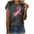 thumbnail image 1 of YABCSAZ Breast Cancer Shirts Tops for Women/Short Sleeve Shirts/Crewneck Shirt/Sweatshirt/Hoodie with Blessed Breast Cancer Pink Ribbon/Breast Cancer Awareness Breast Cancer Survivor Gifts for Women, 1 of 3