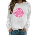 thumbnail image 1 of YABCSAZ Breast Cancer Shirts Tops for Women/Short Sleeve Shirts/Crewneck Shirt/Sweatshirt/Hoodie with Blessed Breast Cancer Pink Ribbon/Breast Cancer Awareness Breast Cancer Survivor Gifts for Women, 1 of 4