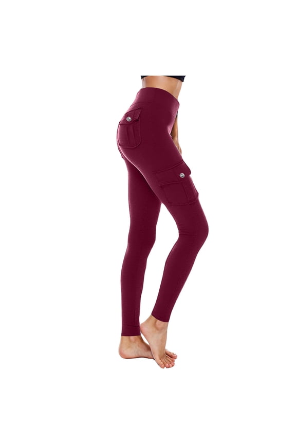 Cargo Leggings for Women High Waisted Workout Yoga Leggings Juniors Cargo Pants with Multi Pockets Butt Lifting Tummy Control Running Yoga Pants Black leggings Soft Plus Size Cargo Leggings