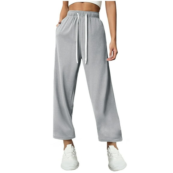 YABCSAZ Cargo Oversize Sweatpants for Women Fleece Casual High Waist Baggy Pants Travel Y2K Streetwear Pants Wide Leg Athletic Pants with Pockets for Lounge Workout, Jogging, Running