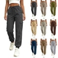 thumbnail image 1 of YABCSAZ Cargo Pants for Women High Elastic Waisted Quick Dry Hiking Pants Stretchy Baggy Joggers Multi Pockets Combat Military Trousers Streetwear with Pockets, 1 of 7