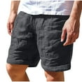 thumbnail image 1 of YABCSAZ Cotton Linen Shorts for Men Lightweight Casual Golf Dress Shorts Wide Leg Bermuda Shorts with Pockets, Gym Shorts Workout Athletic Shorts for Sports Running Hiking, 1 of 6