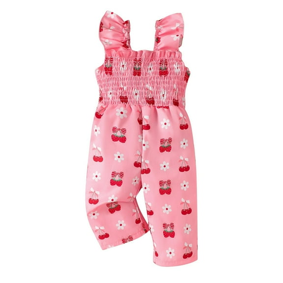 YABCSAZ Easter Toddler Baby Ruffled Sleeveless Romper Casual Summer Jumpsuits One-piece Pants Elastic Waist Rompers Funny Cute Eggs Bunnies Unisex Romper for Infant Baby Outfits Size 3 T