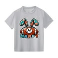 thumbnail image 1 of YABCSAZ Easter Tops for Baby Short Sleeve Happy Bunny Rugby Tops Summer Casual Crewneck Tee Shirt Kids Loose Tops Toddler Baby Boys Girls Outfits Size 9 T, 1 of 3