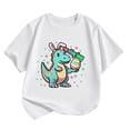thumbnail image 1 of YABCSAZ Easter Tops for Toddler Baby Short Sleeve Dinosaurs & Eggs Tops Summer Casual Crewneck Tee Shirt Kids Loose Tops Boys Girls Outfits Size 3 T, 1 of 3
