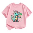 thumbnail image 1 of YABCSAZ Easter Tops for Toddler Baby Short Sleeve Dinosaurs & Eggs Tops Summer Casual Crewneck Tee Shirt Kids Loose Tops Boys Girls Outfits Size 3 T, 1 of 3