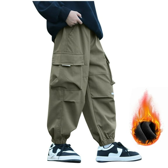 YABCSAZ Fleece Jogger for Baby Boys Casual Loose Harem Pants Stretchy Waist Hippie Trousers Oversized Baggy Sweatpants Kids Active Cargo Pant for Running Jogging Outwear Size 12 Years