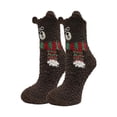 thumbnail image 1 of YABCSAZ Fleece Slipper Socks for Women, Cute Bear Ears Coral Fleece Floor Socks, Warm Thick Winter Socks, Non-Slip Cozy Sleep Socks, Coffee, 1 of 4