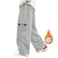 thumbnail image 1 of YABCSAZ Fleece Sweatpants for Boys Casual Loose Harem Pants Stretchy Waist Hippie Trousers Oversized Baggy Pants Kids Active Jogger Cargo Pant for Running Jogging Outwear Size 4 Years, 1 of 3