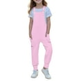 thumbnail image 1 of YABCSAZ Girl's Jumpsuit Sleeveless Spaghetti Strap Romper Casual Loose Summer Jumpsuit Solid Color Kids Clothes Infants Baby Outfits Baggy Wide Leg Romper with Pockets Size 10Years, 1 of 6