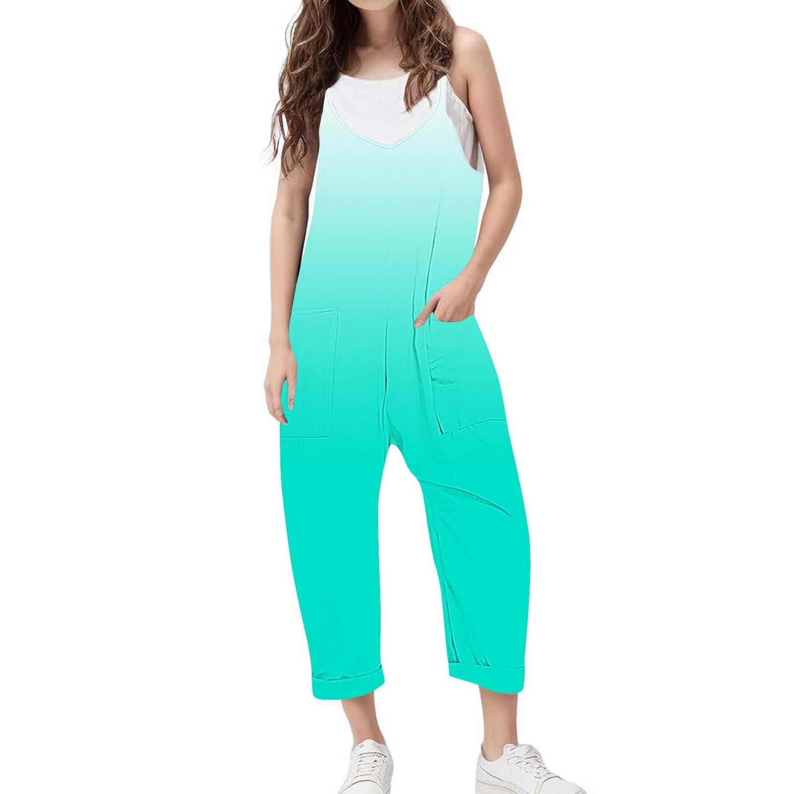 YABCSAZ Girl's Jumpsuit Sleeveless Spaghetti Strap Romper Kids Clothes Infants Baby Outfits Casual Loose Summer Jumpsuit Baggy Wide Leg Romper with Pockets Size 7 Years
