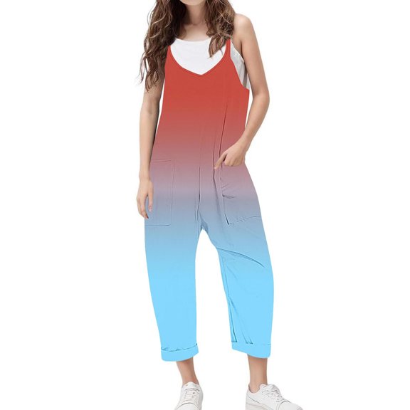 YABCSAZ Girl's Jumpsuit Sleeveless Spaghetti Strap Romper Kids Clothes Infants Baby Outfits Casual Loose Summer Jumpsuit Baggy Wide Leg Romper with Pockets Size 7 Years