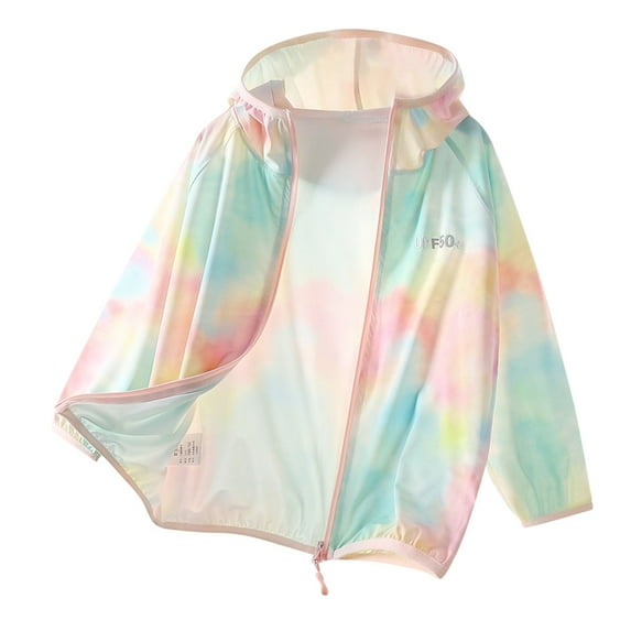 YABCSAZ Girls Boys Sun Protection UPF 50+ Coat Jacket Lightweight Sunscreen Hoodie Baby Long Sleeve Rash Guard Outwear Swim Shirt Kids Young Children Teens Size 8 Years