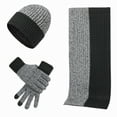 thumbnail image 1 of YABCSAZ Gloves for Women Men-Beanie Hat-Long Scarf,Thick Cable Faux Fuzzy Fur Pom Fleece Lined Hat, Warm Soft Screen Gloves,Winter Scarf 3Pack Fall Winter Set,Christmas Gifts, 1 of 3