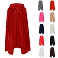 thumbnail image 1 of YABCSAZ Halloween Velvet Cloak Medieval Hooded Cape Full-Length Renaissance Costume Cape for Women Witch Little Red Riding Hood Cape with Drawstring Neck 100% Polyester S/M/L/XL 150-180cm, Coffee, 1 of 7