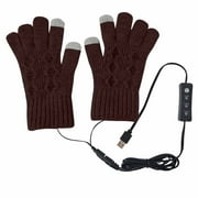 YABCSAZ Heated Gloves for Women and Men Winter Gloves Electric USB Hands Warmers Heated Mittens Washable Design Knitting Hand Full Finger Heating Gloves Christmas Gifts