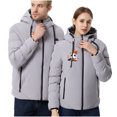 thumbnail image 1 of YABCSAZ Heated Jackets for Women&Mens 11 Heating Zones 2 Control Hooded Jacket USB Charging Lightweight Water&Wind Resistant Couple Heated Rain Jacket Electric Outdoors Coats Halloween Gifts, 1 of 6