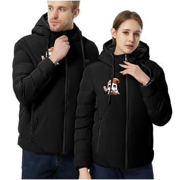 YABCSAZ Heated Jackets for Women&Mens 11 Heating Zones 2 Control Hooded Jacket USB Charging Lightweight Water&Wind Resistant Couple Heated Rain Jacket Electric Outdoors Coats Halloween Gifts