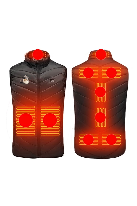 Heated Vest for Men and Women 9 Heating Zones 3 Modes Heated Jacket Lightweight Water&Wind Resistant Heated Vest Electric Outdoors Coats (Battery Pack Not Included) Halloween Christmas Gift