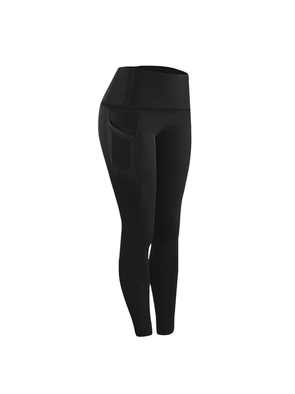 High Waisted Black Leggings for Women Plus Size Soft Yoga Pants Tummy Control Butt Lifting Leggings with Pockets,Capri Long Pants Leggings for Workout Athletic Running Cycling