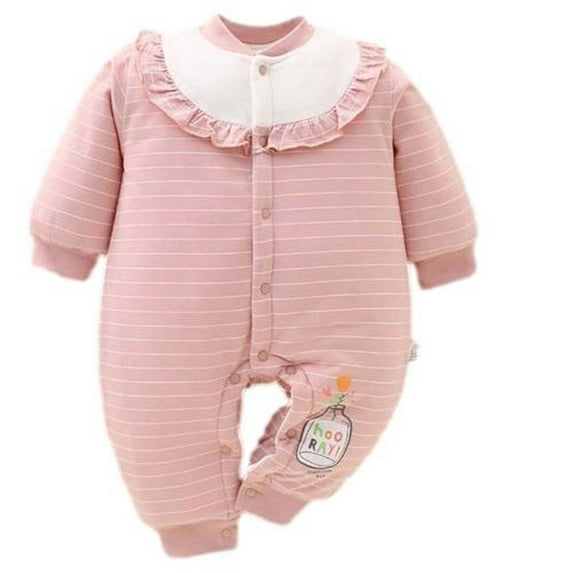 YABCSAZ Infant Newborn Baby Rompers Cotton Long Sleeve Button Warm Snowsuit Infant Winter Outfits Cute Catoon Print Bodysuit for Toddler Girls Boys Christmas Gifts Size 90 12 Months