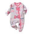 thumbnail image 1 of YABCSAZ Infant Newborn Baby Rompers Long Sleeve Button Warm Snowsuit Infant Winter Outfits Cute Catoon Print Bodysuit for Toddler Girls Boys Christmas Gifts Size 74 9 Months, 1 of 3