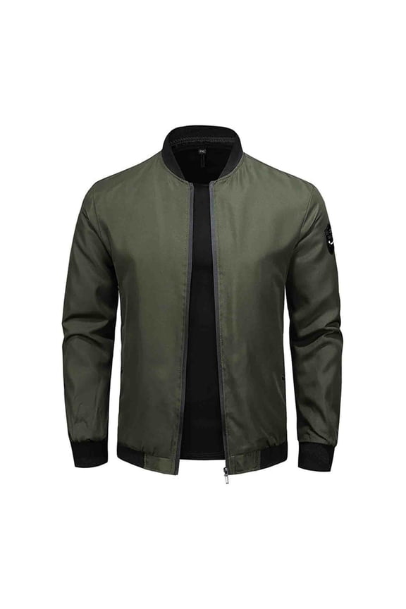 Jacket for Men Long Sleeve Zipper Softshell Military Jacket Windbreaker Packable Thicken Fleece Winter Coat bomber Jacket Golf Rain Jacket Inner Pocket for Camping Hiking Cycling