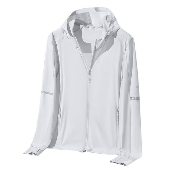 YABCSAZ Jackets for Men Sun Protection Hoodie Shirt UPF 50+ Lightweight Summer Casual Jackets Long Sleeve UV SPF T-Shirts with Zipper Pockets Rash Guard Fishing Athletic Workout Hoodie