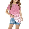 thumbnail image 1 of YABCSAZ Kids Girls Shirts Round Neck Summer Casual Print Short Sleeve Tops Soft Comfortable Tee Shirt Toddler, Little Kids Boys, Unisex Size 11-12 Years, 1 of 4