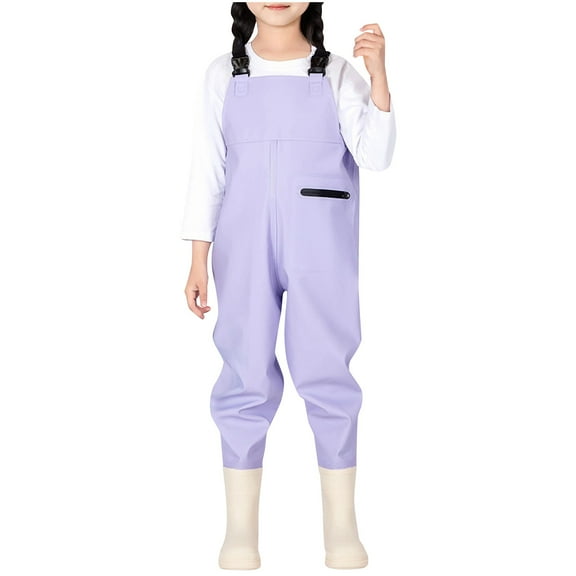 YABCSAZ Kids Rain Pants Toddler Rain Suit for Boys Girls Unisex One Piece Cartoon Waterproof Coverall Rain Jacket Waterproof Mud Dirty Proof Rain Suspender Trousers Overalls Size 4 Years