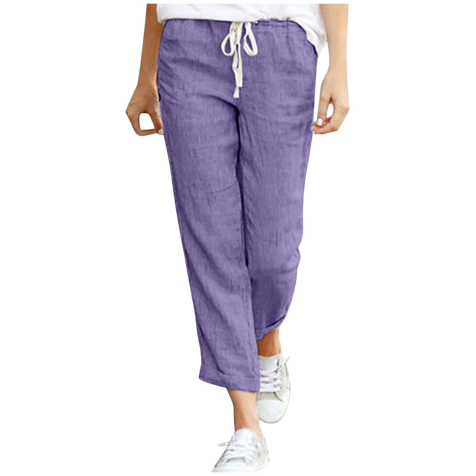 ★ POSZER★ Summer hem string pants lilac 231SMSPT046 TIYOMI Plus Size Wide Leg Pants for Women Khaki Elastic High