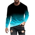 thumbnail image 1 of YABCSAZ Man's Shirts Long Sleeve Round Neck Shirts Print Pullover Tops Casual Slim Fit Sports Tops Fall Winter Outfits, 1 of 5