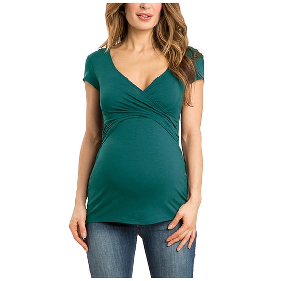 YABCSAZ Maternity Nursing Tank Tops for Women Sleeveless Round Neck Solid Color Homewear Breastfeeding Loungewear Casual Slim Fit Soft Comfy Mini T Shirts Ruched Pregnancy Clothes