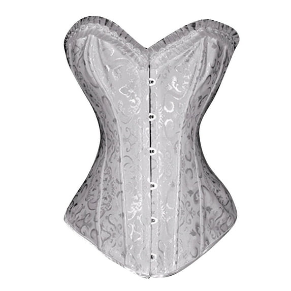 YABCSAZ Medieval Corset Top Satin Floral Boned Overbust Body Shaper Bustier Sexy Waist Push Up Shapewear Lingerie Waist Trainer Waist Cincher Tummy Control Corset Waist Trimmer Hourglass Body Shaper