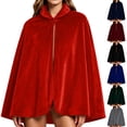 thumbnail image 1 of YABCSAZ Medieval Velvet Cloak Unisex Halloween Cape for Adults, Velvet Cosplay Cape with Stand Collar, Stage Costume Cloak, Gold Velvet Cape, Halloween Roleplay Cape, Short Cape, Black, 1 of 7