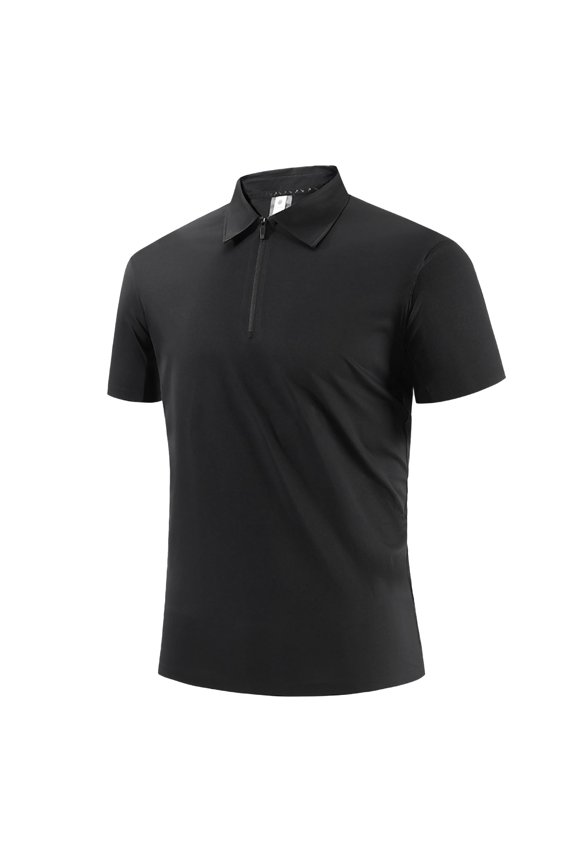 Men's Athletic Shirts Short Sleeve Casual Shirts Zipper V Neck Regular Fit Tops Dress Shirts for Hiking Fishing, Summer Flex Relaxed Breathable Men's Shirts