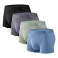 thumbnail image 1 of YABCSAZ Men's Boxer Briefs 4 Pack Soft Comfy Breathable Boxer Briefs Stretch Slim Fit Casual Underwear Elastic Exercise Home Flat Angle Underpants Mens Underwear Boxer Briefs, 1 of 2