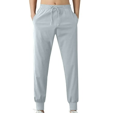 YABCSAZ Men's Casual Pants Stretch Elastic Waist Drawstring Pants Relaxed Fit Trousers Pant Trendy Relaxed Fit Stretch Long Pants for Workout, Jogging, Running