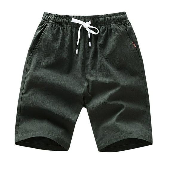 YABCSAZ Men's Casual Shorts Solid Color Drawstring Elastic Waist Short Pants Plus Size Wide Leg Loose Bermuda Shorts with Pocket for Work Beach Athletic Gym Summer Saving Clearance!