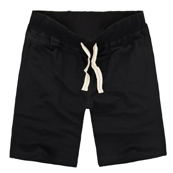 YABCSAZ Men's Casual Shorts Solid Color Drawstring Elastic Waist Short Pants Plus Size Wide Leg Loose Bermuda Shorts with Pocket for Work Beach Athletic Gym