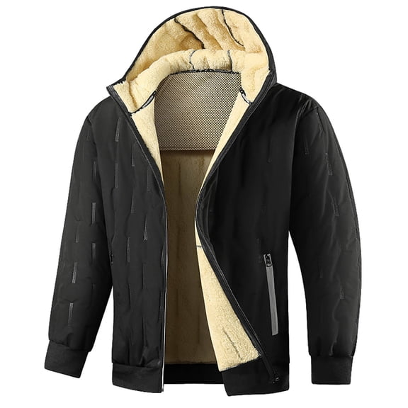 YABCSAZ Men's Down Jacket Zip Up Warm Puffer Jacket Winter Coats Water Resistant Windproof Insulated Jacket with Hood