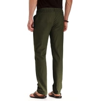 Men's Classic Fit Dress Pants - Flex Expandable Waist, Wrinkle-Free, Flat Front For Business & Office