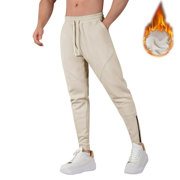 YABCSAZ Men's Fleece Lined Sweatpants Sherpa Winter Warm Pants Running Jogger Lounge Athletic Pant with Pockets