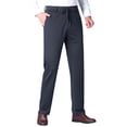 thumbnail image 1 of YABCSAZ Men's Fleece Sweatpants Winetr Lined Warm Straight Leg Drawstring Elastic Dress Pants with Pockets, 1 of 5