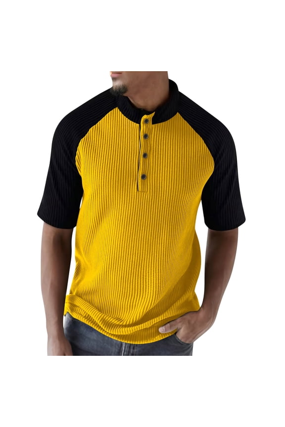 Men's Henley Shirts Oxford Shirt V Neck Short Sleeve Shirts T-Shirts Flex Relaxed Men's Summer Casual Shirts, Regular Fit Tops Athletic Shirts for Hiking Fishing Jogging