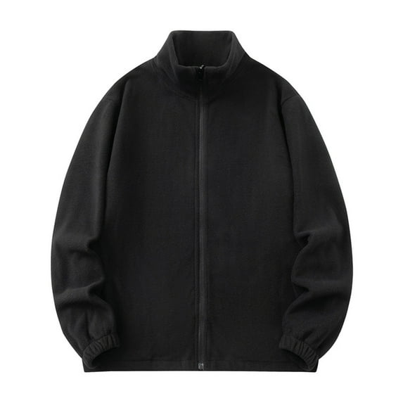 YABCSAZ Men's Lightweight Polar Fleece Jacket Full Zip Turtleneck Antistatic Casual Coat Soft Warm Outwear with Zipper