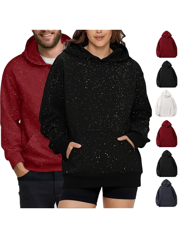 Men's Long Sleeve Hooded Sequined Hoodie, Solid Color Casual Pullover with Nylon and Spandex, Summer Hooded Sweatshirt for Daily Wear, Black,S