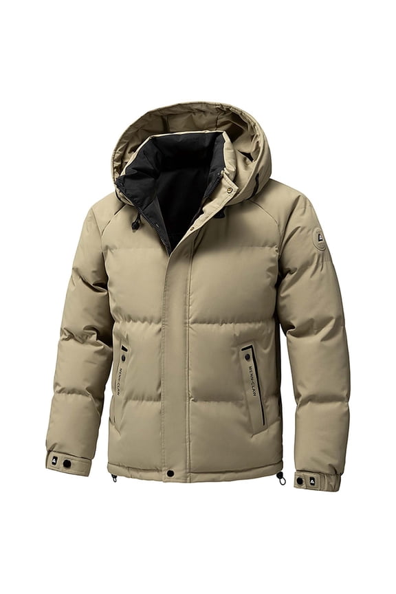 Men's Puffer Jacket Hooded Down Jacket Water-Resistant Windproof Full Zip Up Winter Warm Thicken Coat with Hood M-5XL