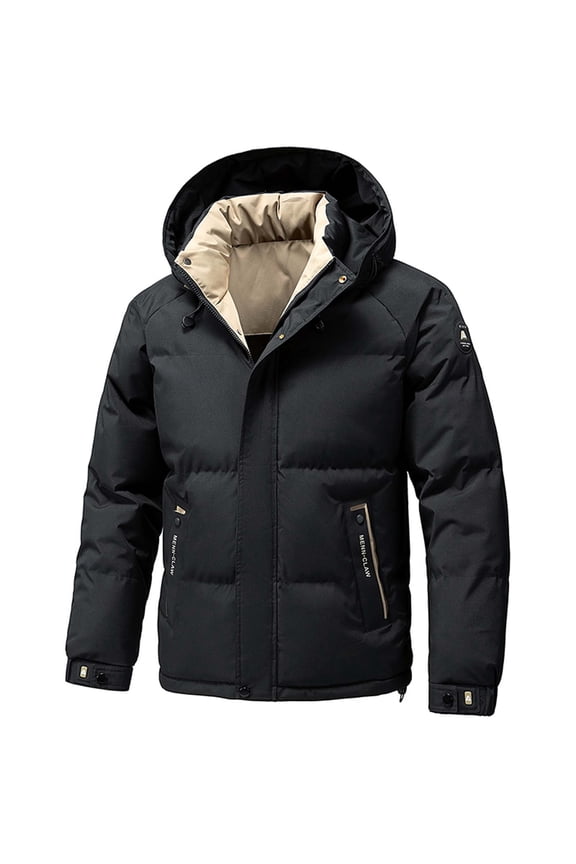 Men's Puffer Jacket Hooded Down Jacket Water-Resistant Windproof Full Zip Up Winter Warm Thicken Coat with Hood M-5XL