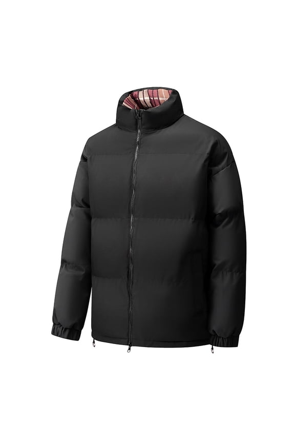 Men's Puffer Jacket Hooded Down Jacket Water-Resistant Windproof Full Zip Up Winter Warm Thicken Coat